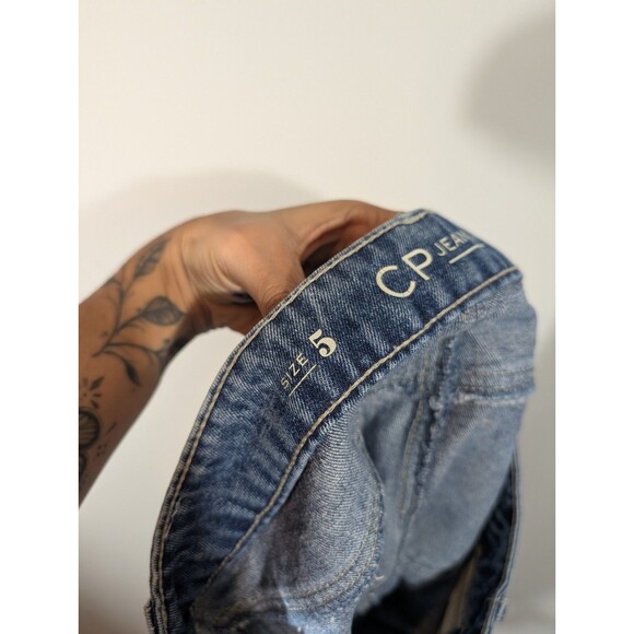 CP Celebrity Pink Womens Denim Distressed Mini Skirt Jeans Sz 5 Grunge Festival - Picture 6 of 8